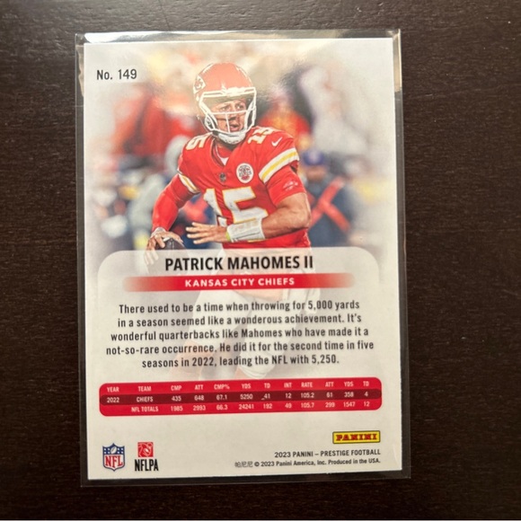2023 Patrick Mahomes Prestige Card Holo Xtra Points - Picture 2 of 2